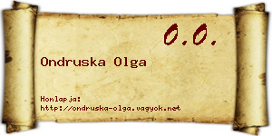 Ondruska Olga névjegykártya